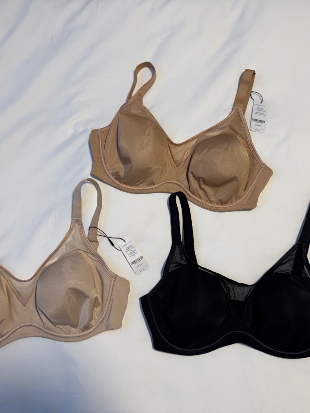 Bundle of three 34 DDD Understance peek proof uniwire contour full coverage bras